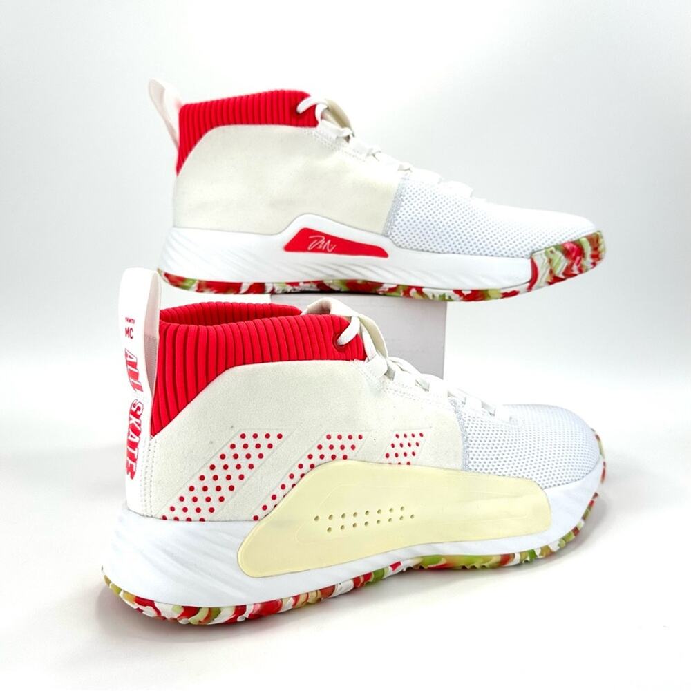 BB9312 Adidas Men Dame 5 All Skate Basketball Size 13 White Damian Lillard Shoes